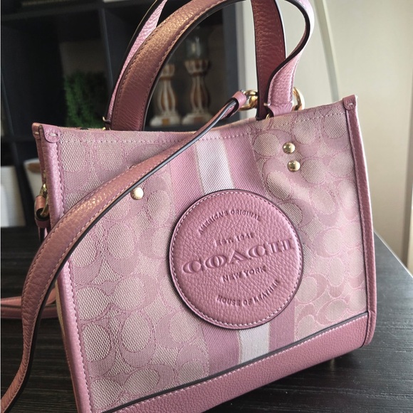 Coach Pink Signature Dempsey Tote Bag